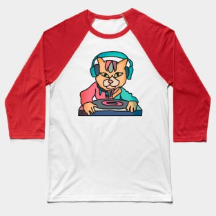 Street Retro Cat with Headphones | Funny Baseball T-Shirt